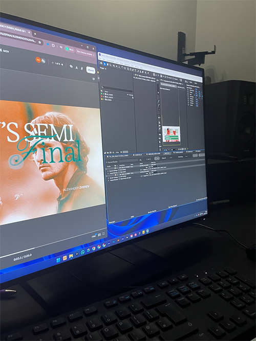 A still image showing the timeline of a project opened in After Effects.