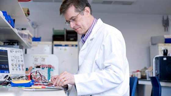 Prof Bayford in his lab