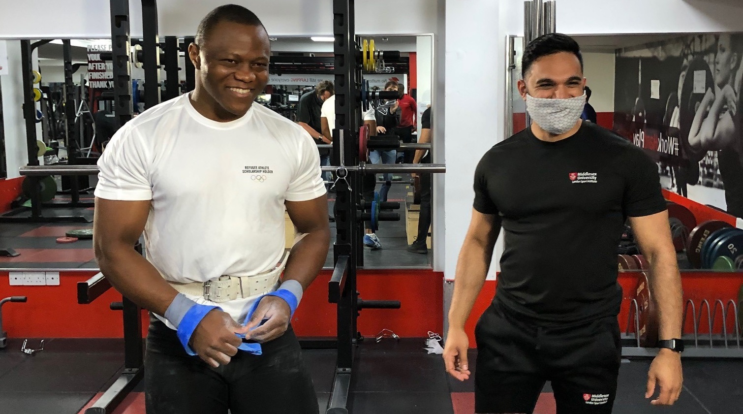 Cyrille shyam with his trainer