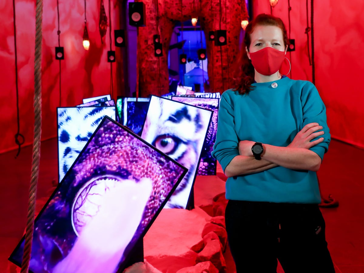 Heather Phillipson in front of her Tate installation RUPTURE NUMBER 1