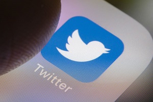 Twitter logo on a phone