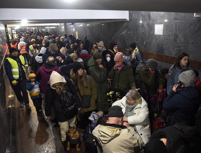 Ukraine War affectees at airport