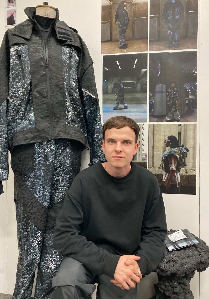 Jakub with one his leisurewear designs