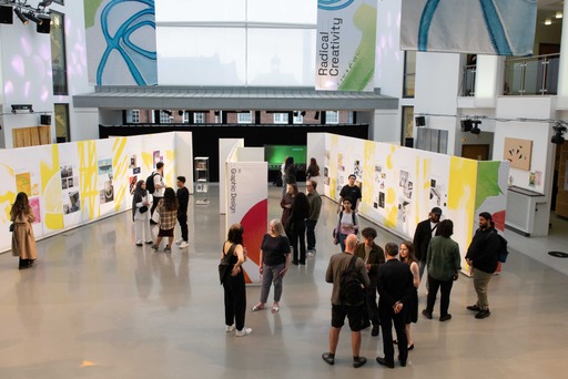 Attendees inside the grove atrium for the radical creativity event