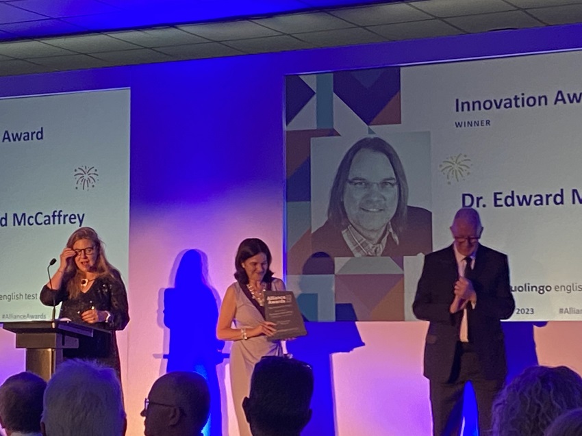 Eddie McCaffrey has won the Innovation Award at the University Alliance