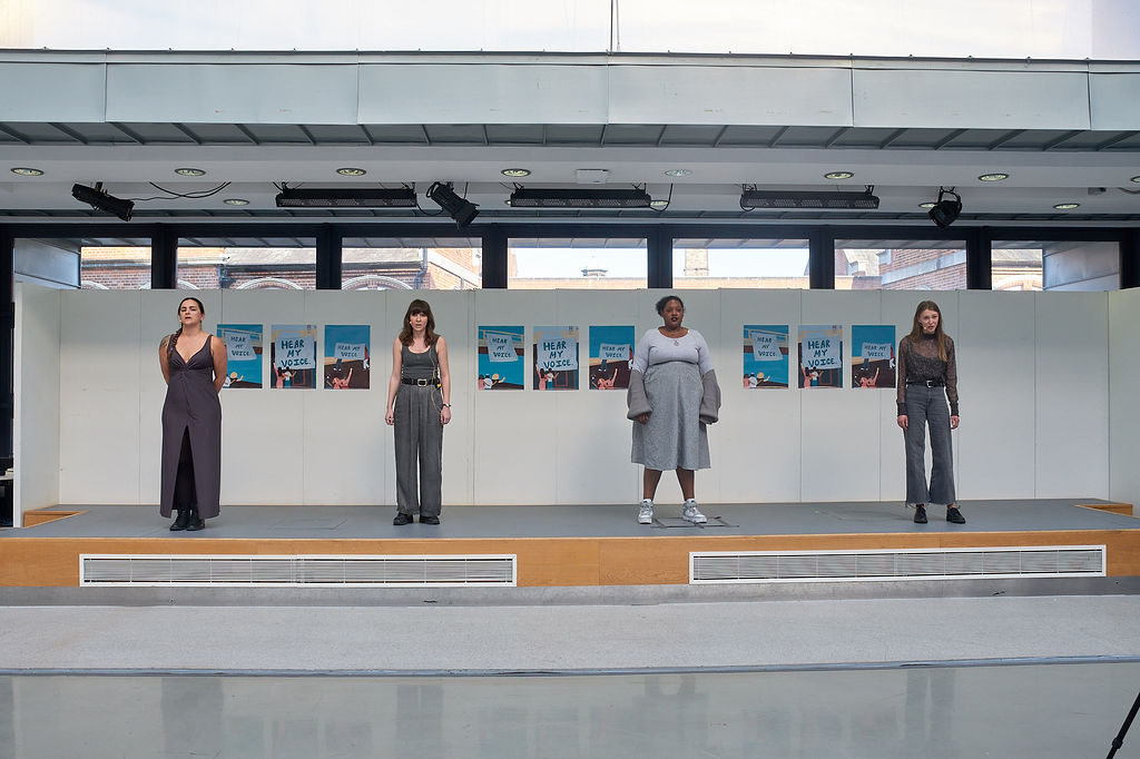 MDX Students Luna Loreno, Katy Mulhern, Atlanta Sonson-Chapman and Andzelika Matusz perform It's Not OK in May