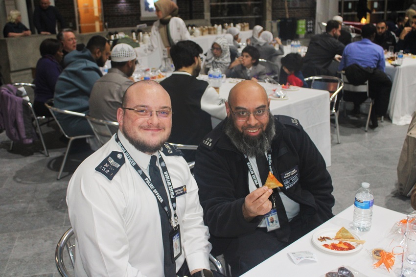 Police Officers having Iftar