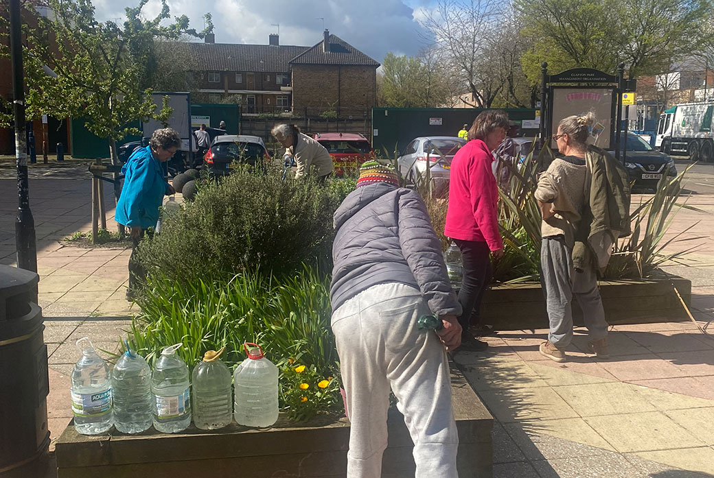 Gardening project in a square