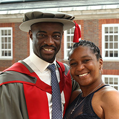 Tim Campbell from BBC's the apprentice in his graduation gown