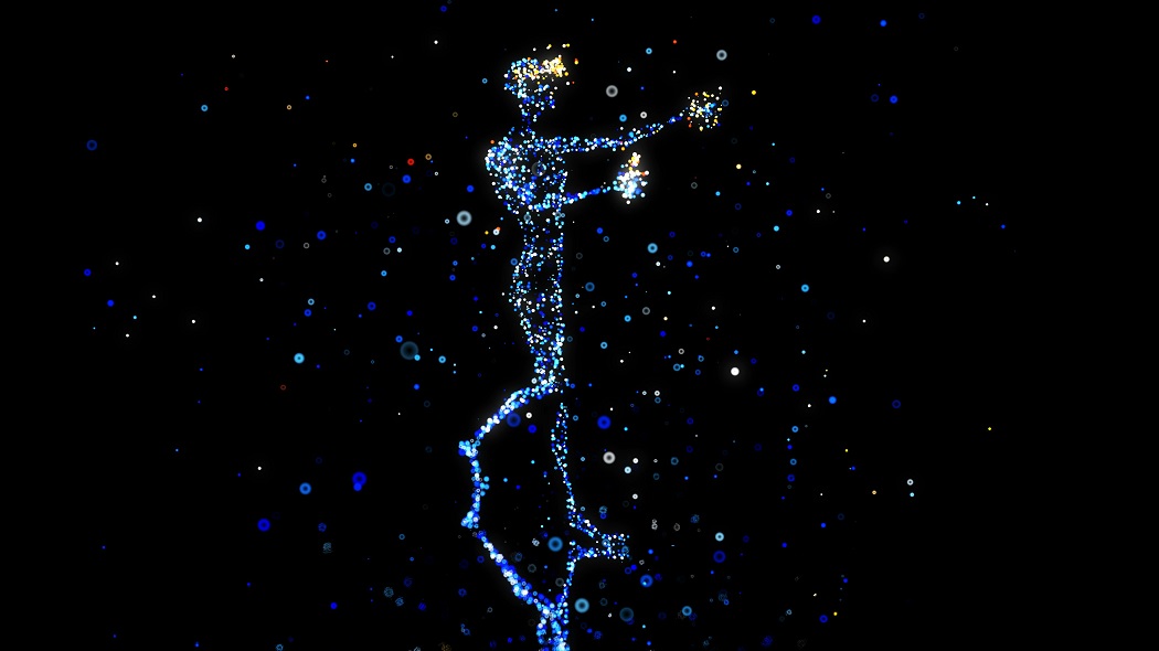 a person standing in the air with a star in their hand The metaverserse