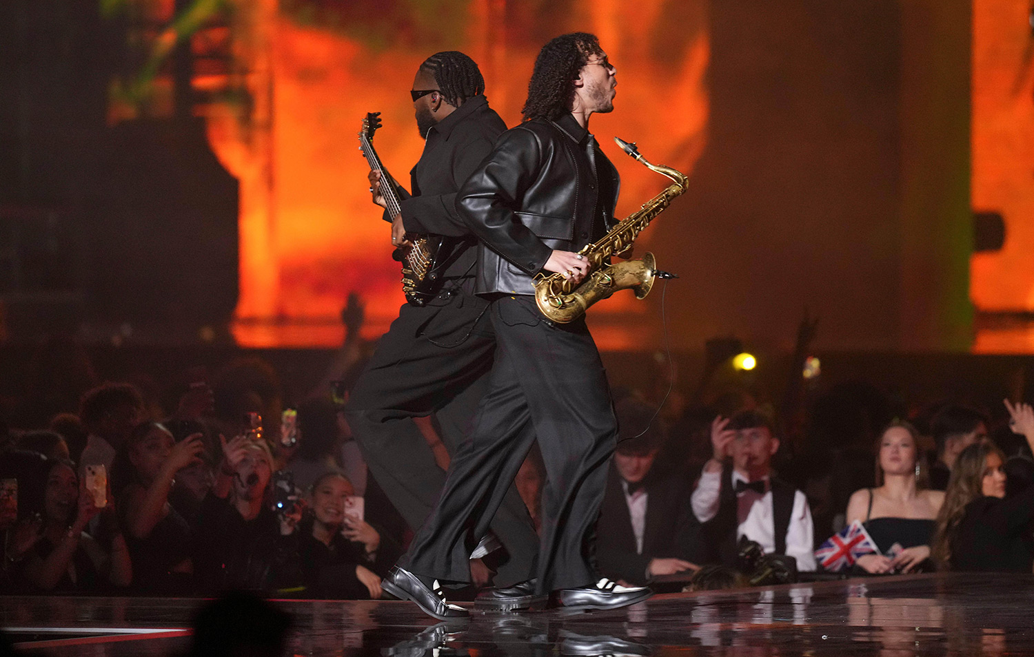 Ezra Collective performing at Brit Awards