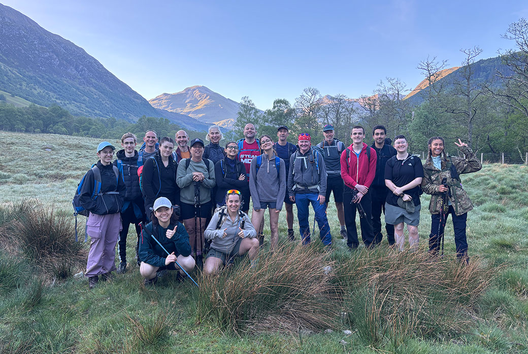 Students and staff on the Three Peaks Challenge