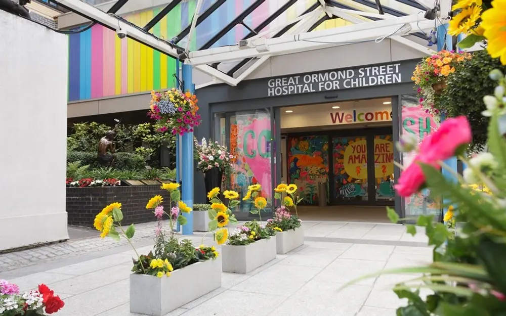 The entrance to Great Ormond Street Hospital