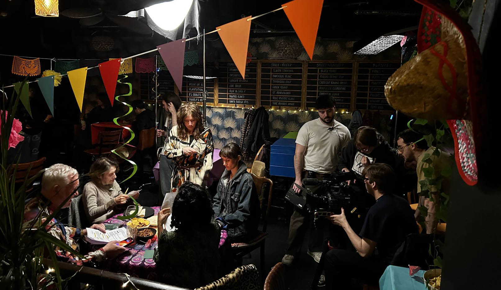 On set filming Birthday Boy