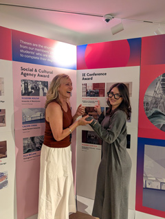 Middlesex student at Interiors educators awards with lecturer
