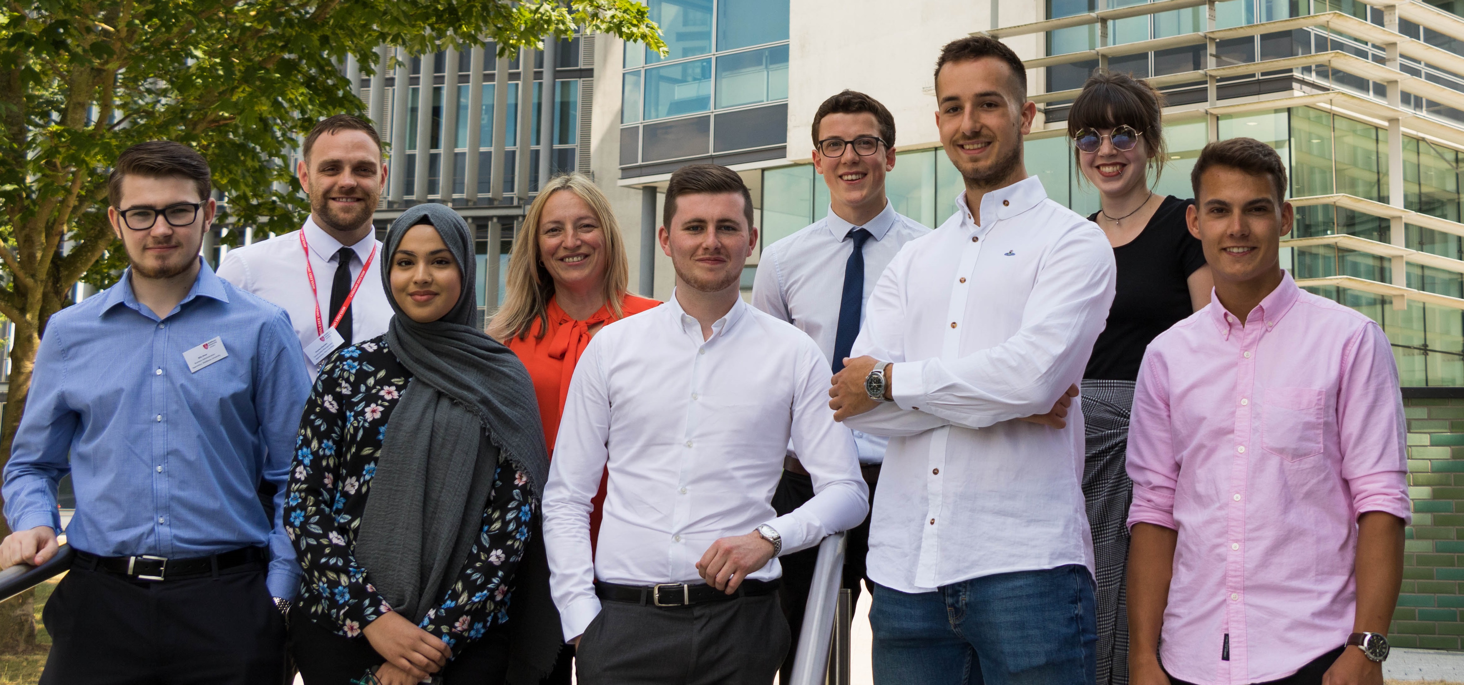 A group photo of Degree apprentices students