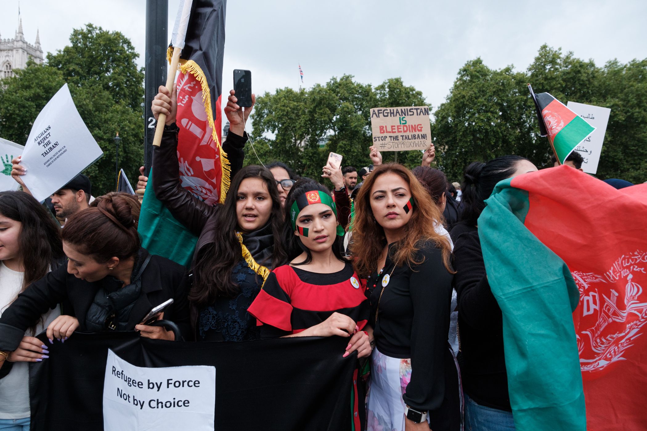 A group of people marching in Afghan Human rights procession