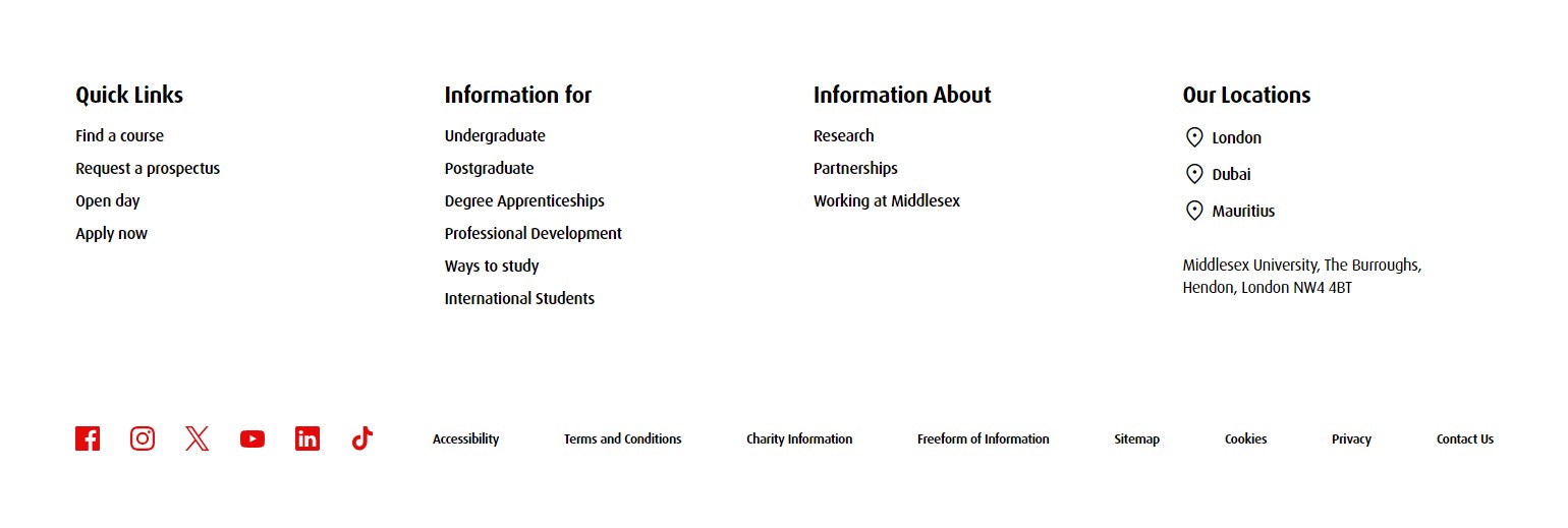 Screenshot showing example of the site footer